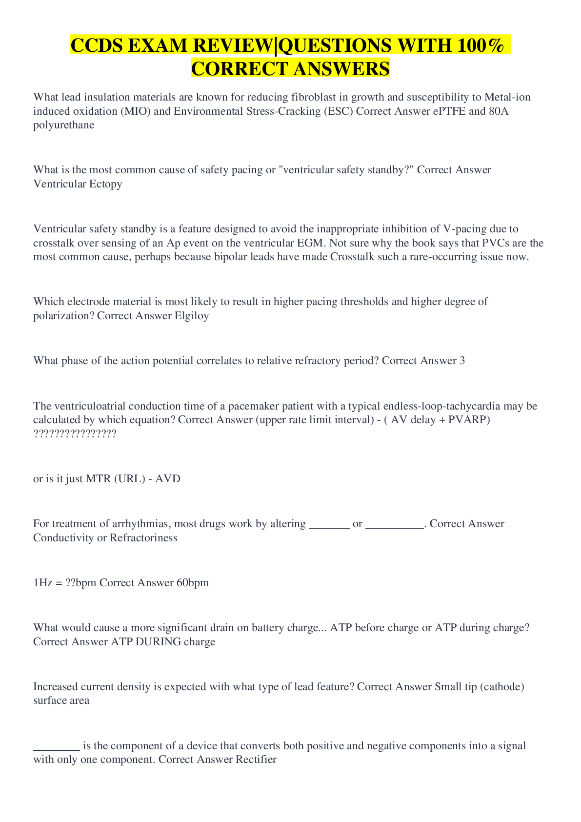 Preview image for CCDS EXAM REVIEW|QUESTIONS WITH 100% CORRECT ANSWERS